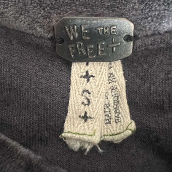 FREE PEOPLE Women’s Sz S WE THE FREE MILAN LAYERING DOLMAN SLEEVE VELVET Gray - Picture 6 of 8